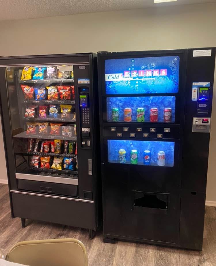 Modern snack and beverage vending machine combo